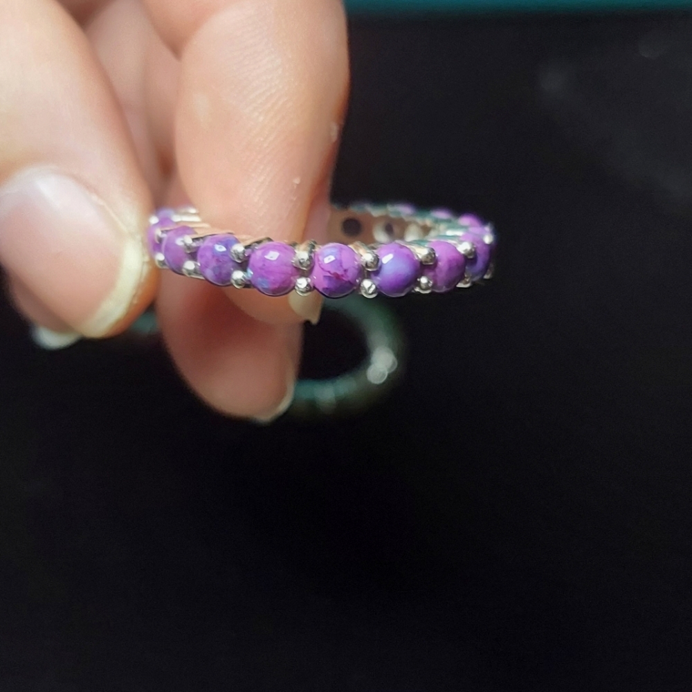 Sterling Silver Stackable Stone Eternity Bands Si… - image 7